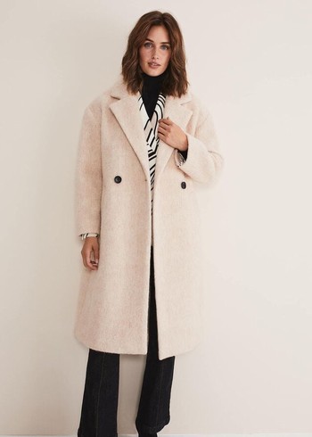 Phase Eight Quinn Textured Cocoon Coats White Canada | NUDIRL-679